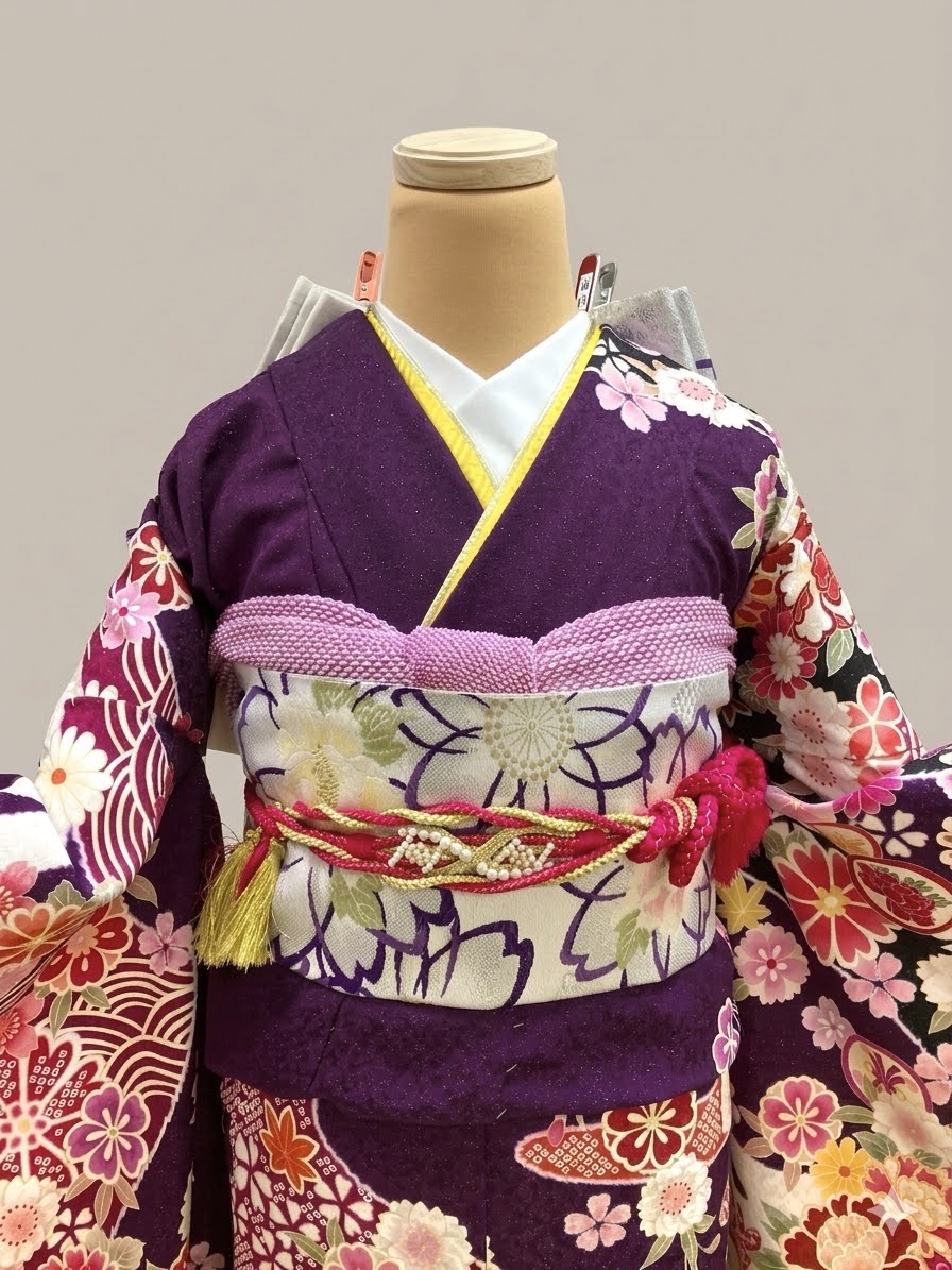 紫振袖　成人振袖