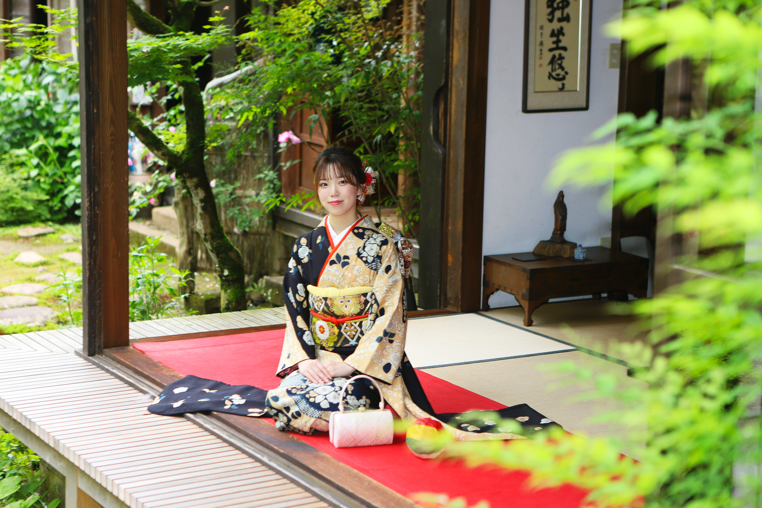 成人式黒振袖コーディネート_前撮り